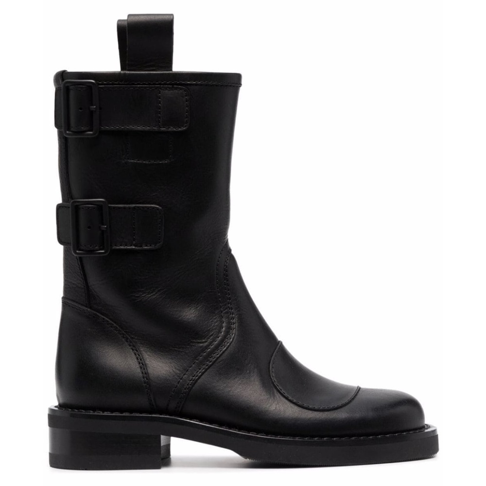 Buttero Side Buckle Leather Boots